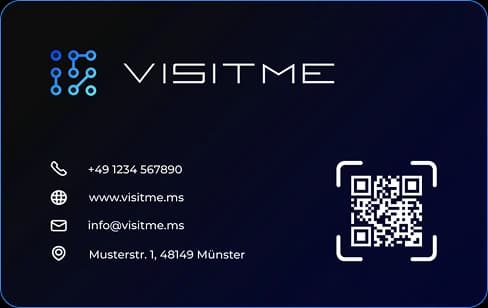 Rückseite einer VisitMe NFC-Visitenkarte im Karten-Designer